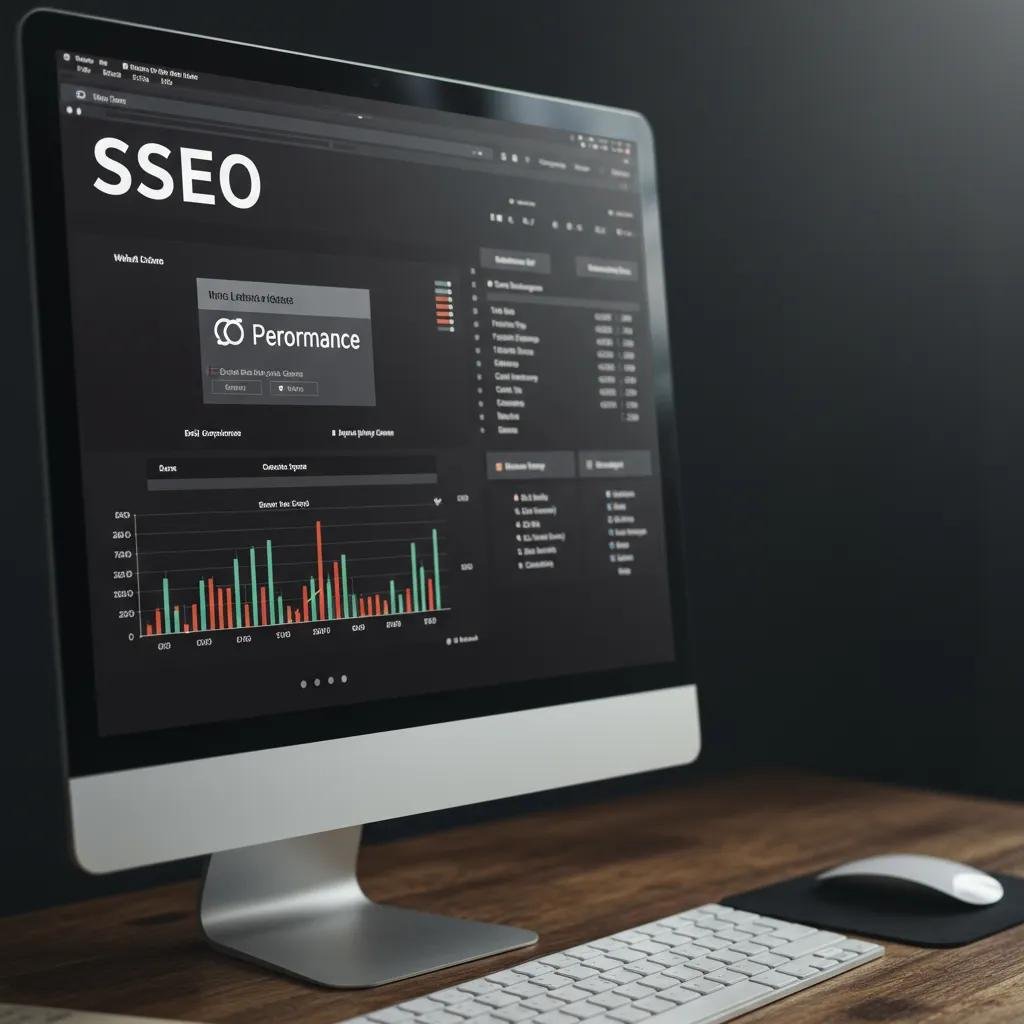 Computer screen displaying website performance metrics in a tech environment