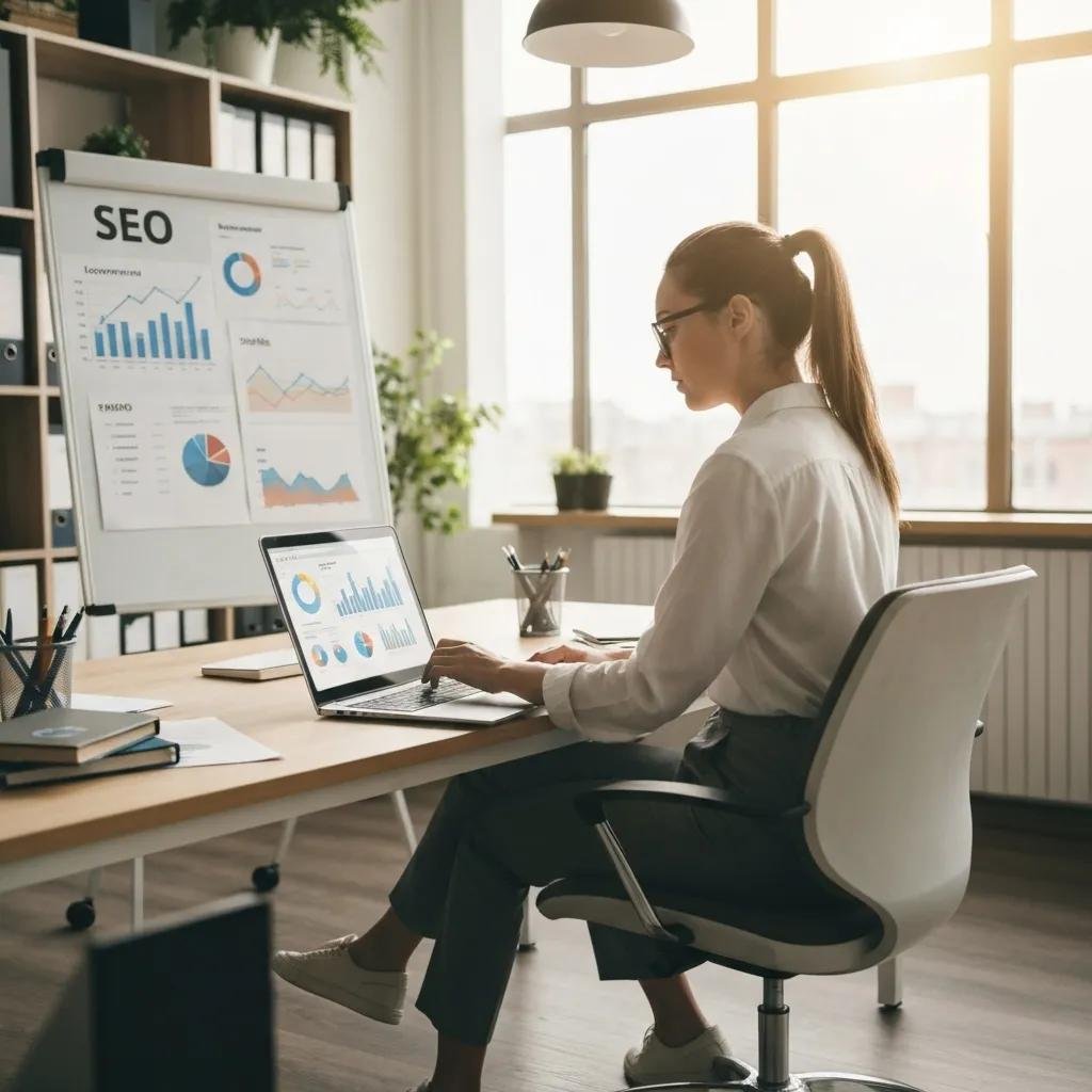 Analytics dashboard showing SEO performance metrics for tracking success
