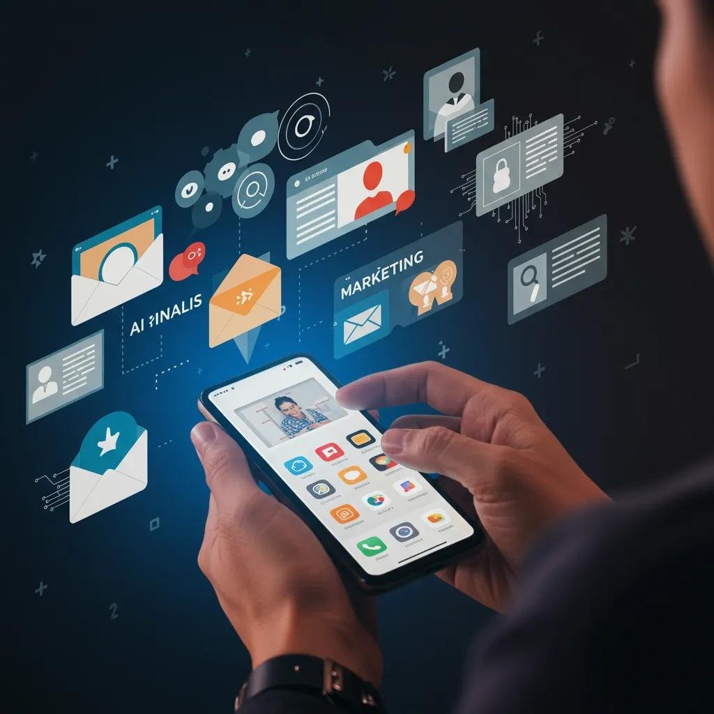 Individual receiving personalized marketing messages through AI technology