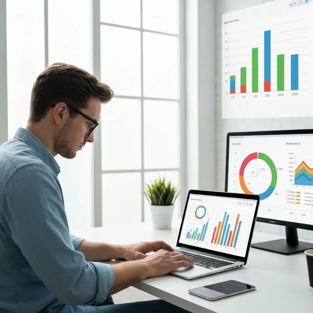 Person analyzing data for effective white hat SEO techniques promoting long-term growth