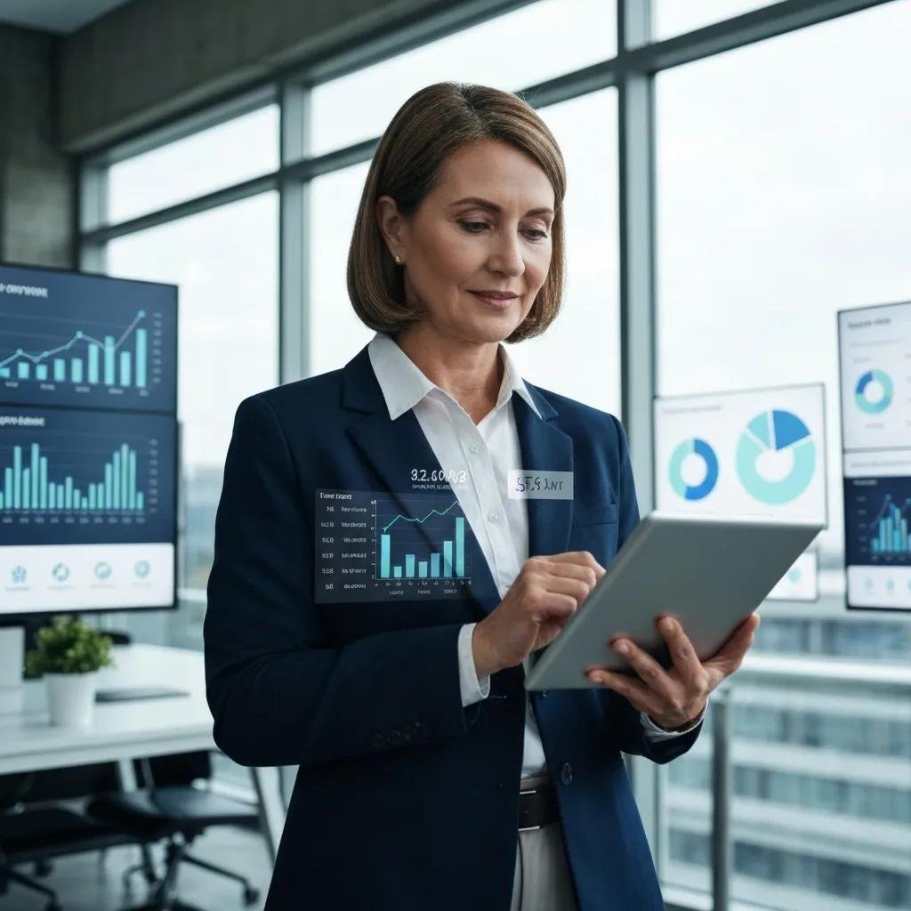 Person analyzing lead generation metrics on a digital device