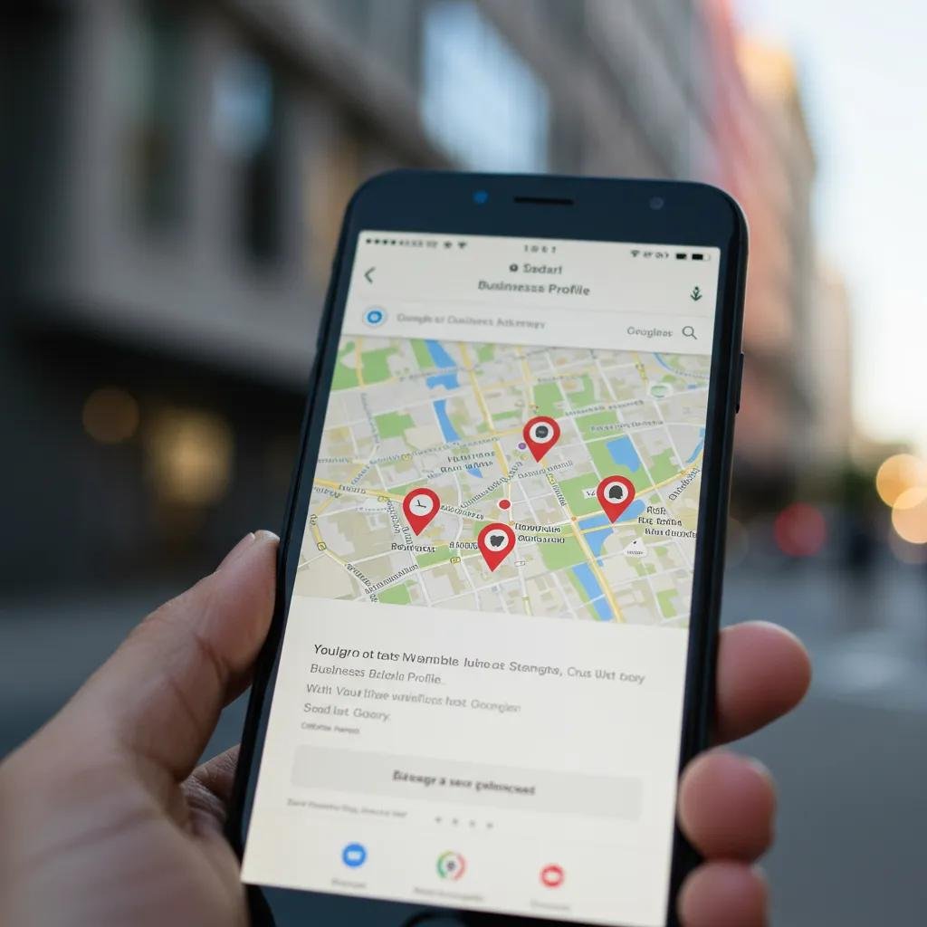 Smartphone showing Google Business Profile for local voice search optimization